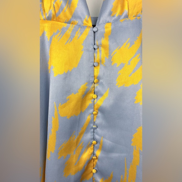 House of Harlow 1960 Blue and Yellow Brushstroke Mini Dress, Size S - Picture 4 of 12